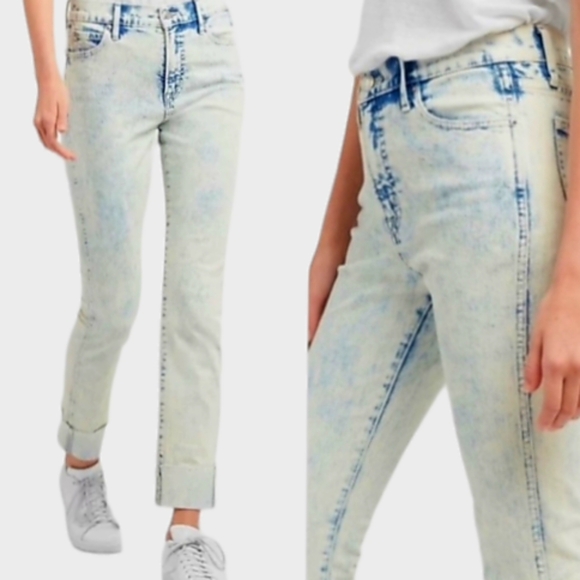New Gap Universal Slim Boyfriend Stretch Jeans Women's Size 10 /30R Acid Wash - Picture 2 of 7